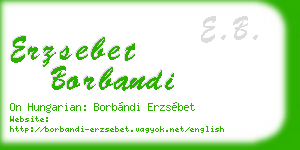 erzsebet borbandi business card
