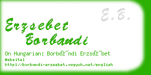 erzsebet borbandi business card